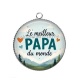 Pendentif Cabochon Argent - le meilleur papa du monde
