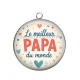 Pendentif Cabochon Argent - le meilleur papa du monde