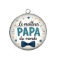 Pendentif Cabochon Argent - le meilleur papa du monde
