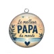 Pendentif Cabochon Argent - le meilleur papa du monde