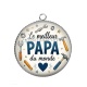 Pendentif Cabochon Argent - le meilleur papa du monde