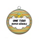 Pendentif Cabochon Argent - une taxi super géniale