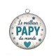 Pendentif Cabochon Argent - Le meilleur papy du monde