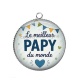 Pendentif Cabochon Argent - Le meilleur papy du monde