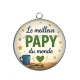 Pendentif Cabochon Argent - Le meilleur papy du monde