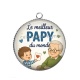 Pendentif Cabochon Argent - Le meilleur papy du monde