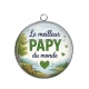 Pendentif Cabochon Argent - Le meilleur papy du monde