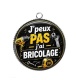 Pendentif Cabochon Argent - j'peux pas j'ai bricolage