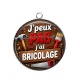 Pendentif Cabochon Argent - j'peux pas j'ai bricolage