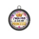Pendentif Cabochon Argent - j'men fous je suis une princesse