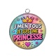 Pendentif Cabochon Argent - j'men fous je suis une princesse