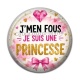 Cabochon Résine - j'men fous je suis une princesse