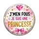 Cabochon Verre - j'men fous je suis une princesse