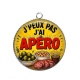 Pendentif Cabochon Argent - Cabochon j'peux pas j'ai apéro