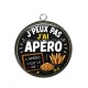 Pendentif Cabochon Argent -  j'peux pas j'ai apéro