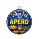 Pendentif Cabochon Argent -  j'peux pas j'ai apéro