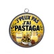 Pendentif Cabochon Argent - j'peux pas j'ai pastaga