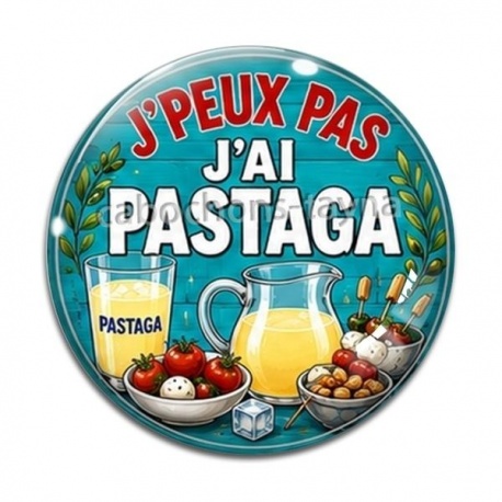 Cabochon Verre - j'peux pas j'ai pastaga