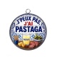 Pendentif Cabochon Argent - j'peux pas j'ai pastaga