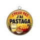 Pendentif Cabochon Argent - j'peux pas j'ai pastaga