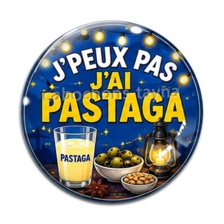 Cabochon Verre - j'peux pas j'ai pastaga