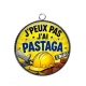 Pendentif Cabochon Argent - j'peux pas j'ai pastaga