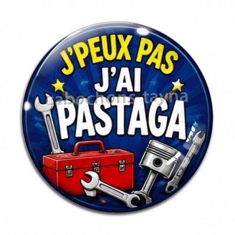 Cabochon Verre - j'peux pas j'ai pastaga