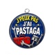 Pendentif Cabochon Argent - j'peux pas j'ai pastaga