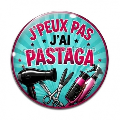 Cabochon Verre - j'peux pas j'ai pastaga