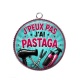 Pendentif Cabochon Argent - j'peux pas j'ai pastaga