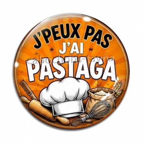 Cabochon Verre - j'peux pas j'ai pastaga