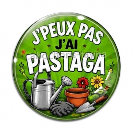 Cabochon Verre - j'peux pas j'ai pastaga
