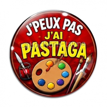 Cabochon Verre - j'peux pas j'ai pastaga