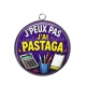 Pendentif Cabochon Argent - j'peux pas j'ai pastaga