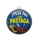 Pendentif Cabochon Argent - j'peux pas j'ai pastaga