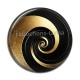 Cabochon Résine - spirale noire et or