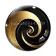Cabochon Verre - spirale noire et or