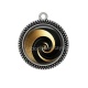 Pendentif Cabochon Argent - spirale noire et or