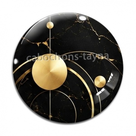 Cabochon Verre - forme géométrique avec rond