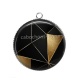 Pendentif Cabochon Argent - forme géométrique