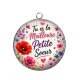 Pendentif Cabochon Argent - tu es la meilleur petite soeur