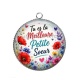 Pendentif Cabochon Argent - tu es la meilleur petite soeur