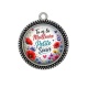 Pendentif Cabochon Argent - tu es la meilleur petite soeur