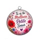 Pendentif Cabochon Argent - tu es la meilleur petite soeur
