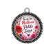 Pendentif Cabochon Argent - tu es la meilleur petite soeur