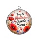 Pendentif Cabochon Argent - tu es la meilleur grande soeur