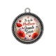 Pendentif Cabochon Argent - tu es la meilleur grande soeur
