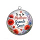 Pendentif Cabochon Argent -  tu es la meilleur grande soeur