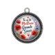Pendentif Cabochon Argent -  tu es la meilleur grande soeur