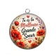 Pendentif Cabochon Argent -  tu es la meilleur grande soeur